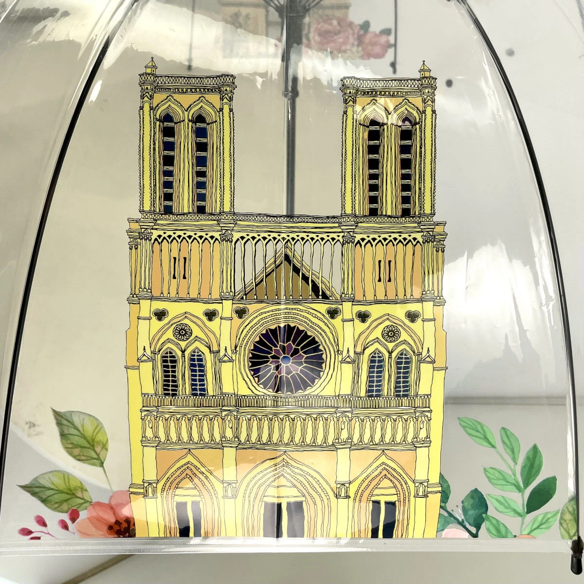 Parapluie Canne Transparent 8 Baleines Motif Monuments De Paris 7 Parapluie Canne Transparent 8 Baleines Motif Monuments De Paris – Image 5