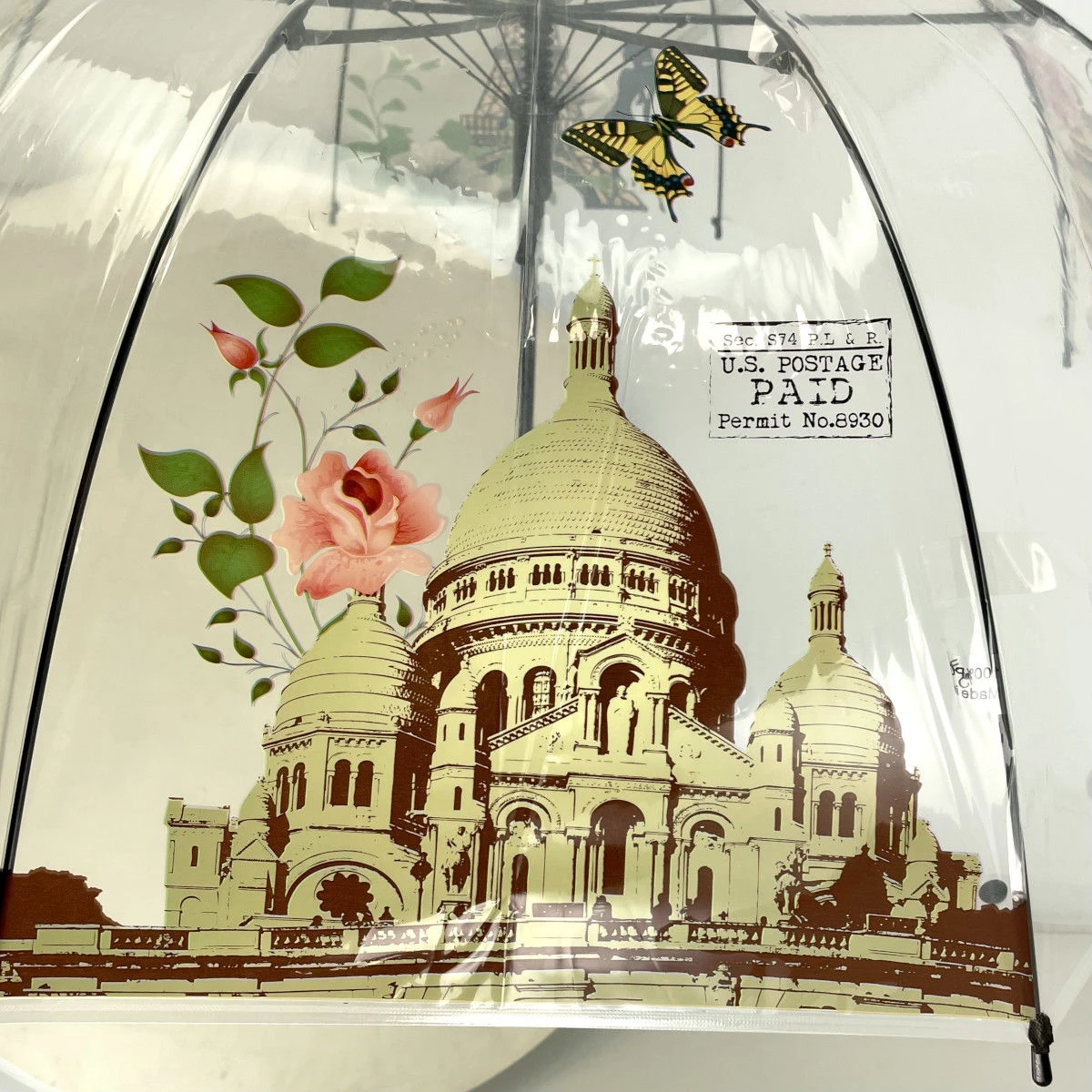 Parapluie Canne Transparent 8 Baleines Motif Monuments De Paris 8 Parapluie Canne Transparent 8 Baleines Motif Monuments De Paris – Image 6