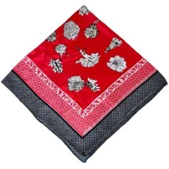 Bandana Carré 2 Tons à Imprimé Fleurs Et Graphiques -Accessoires De Mode pdtimg 5009887hd