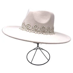 Chapeau à Large Bord Orné D’un Galon De Dentelle à Fleurs -Accessoires De Mode pdtimg 5010390hd