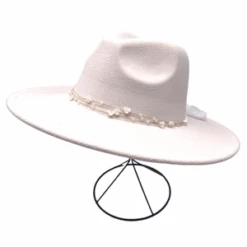 Chapeau Style Feutrine Avec Cordons à Perles Et Fleurs -Accessoires De Mode pdtimg 5010411b