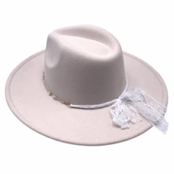 Chapeau Style Feutrine Avec Cordons à Perles Et Fleurs -Accessoires De Mode pdtimg 5010413b