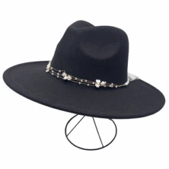 Chapeau Style Feutrine Avec Cordons à Perles Et Fleurs -Accessoires De Mode pdtimg 5010414b