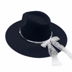 Chapeau Style Feutrine Avec Cordons à Perles Et Fleurs -Accessoires De Mode pdtimg 5010415b