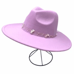 Chapeau Style Feutrine Avec Cordons à Perles Et Fleurs -Accessoires De Mode pdtimg 5010417b