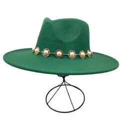 Chapeau En Feutre Polyester à Perles Autour De La Base -Accessoires De Mode pdtimg 5010508hd