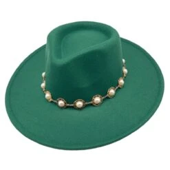 Chapeau En Feutre Polyester à Perles Autour De La Base -Accessoires De Mode pdtimg 5010509hd