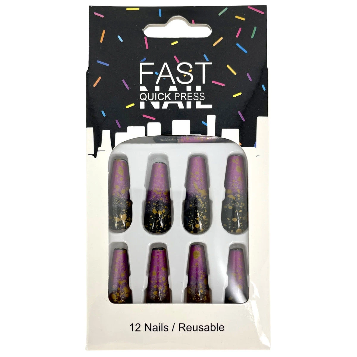 Faux Ongles En Fond Dégradé Et Tache De Peinture 4 Faux Ongles En Fond Dégradé Et Tache De Peinture – Image 2