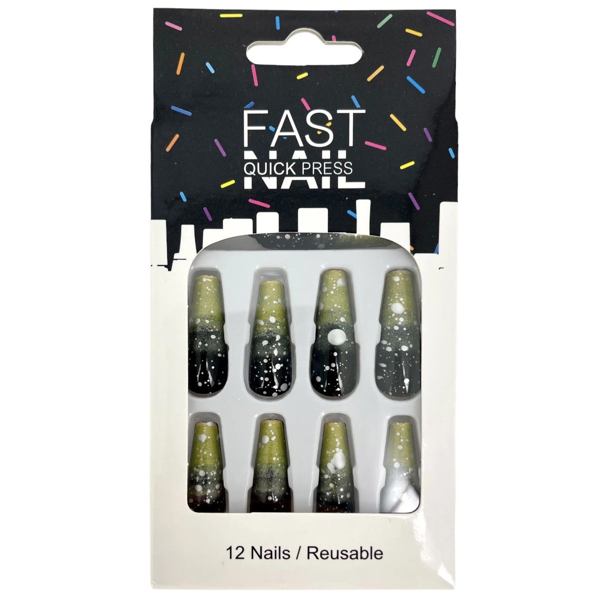 Faux Ongles En Fond Dégradé Et Tache De Peinture 9 Faux Ongles En Fond Dégradé Et Tache De Peinture – Image 7