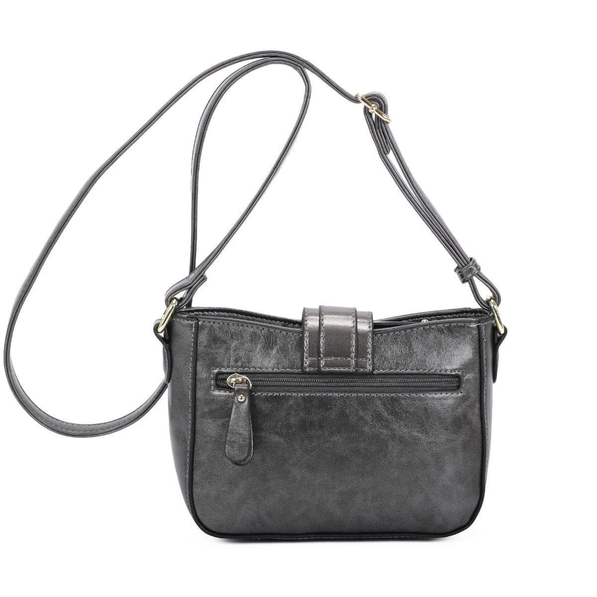 Sac Porté Bandoulière Zippé Avec Languette Rabattable 11 Sac Porté Bandoulière Zippé Avec Languette Rabattable – Image 9