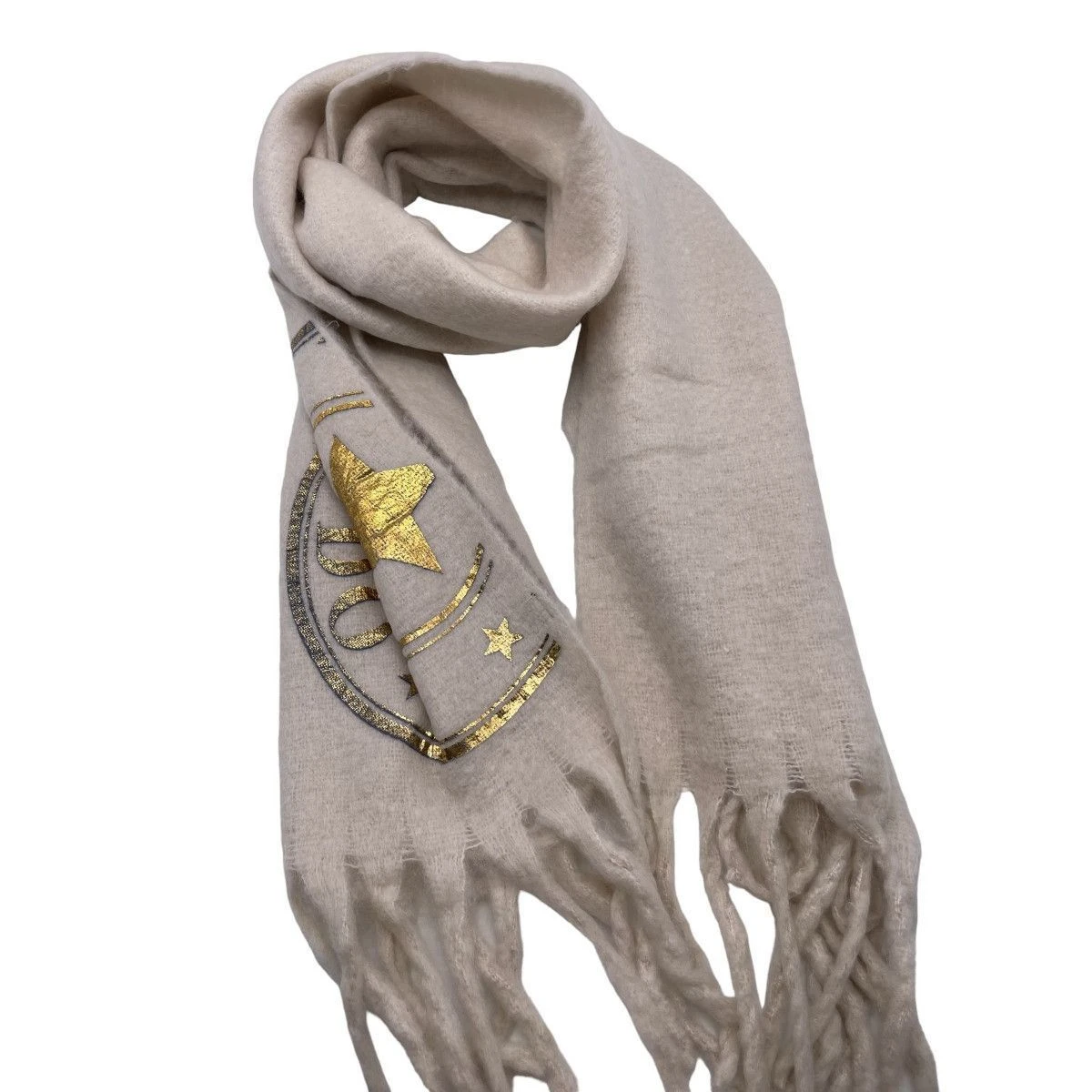 Écharpe Frangée En Maille Douce à Symbole Fantaisie 5 Écharpe Frangée En Maille Douce à Symbole Fantaisie – Image 3