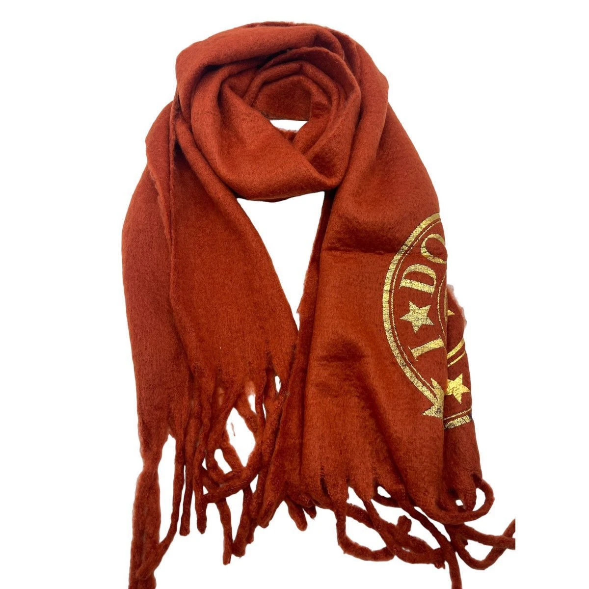 Écharpe Frangée En Maille Douce à Symbole Fantaisie 15 Écharpe Frangée En Maille Douce à Symbole Fantaisie – Image 13