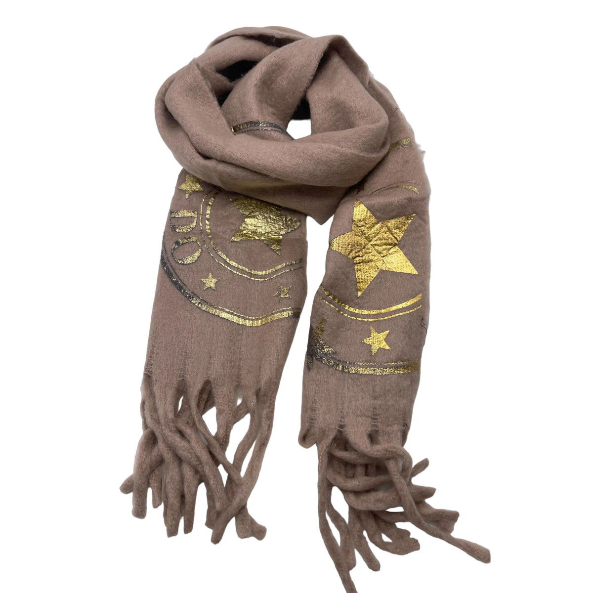 Écharpe Frangée En Maille Douce à Symbole Fantaisie 17 Écharpe Frangée En Maille Douce à Symbole Fantaisie – Image 15