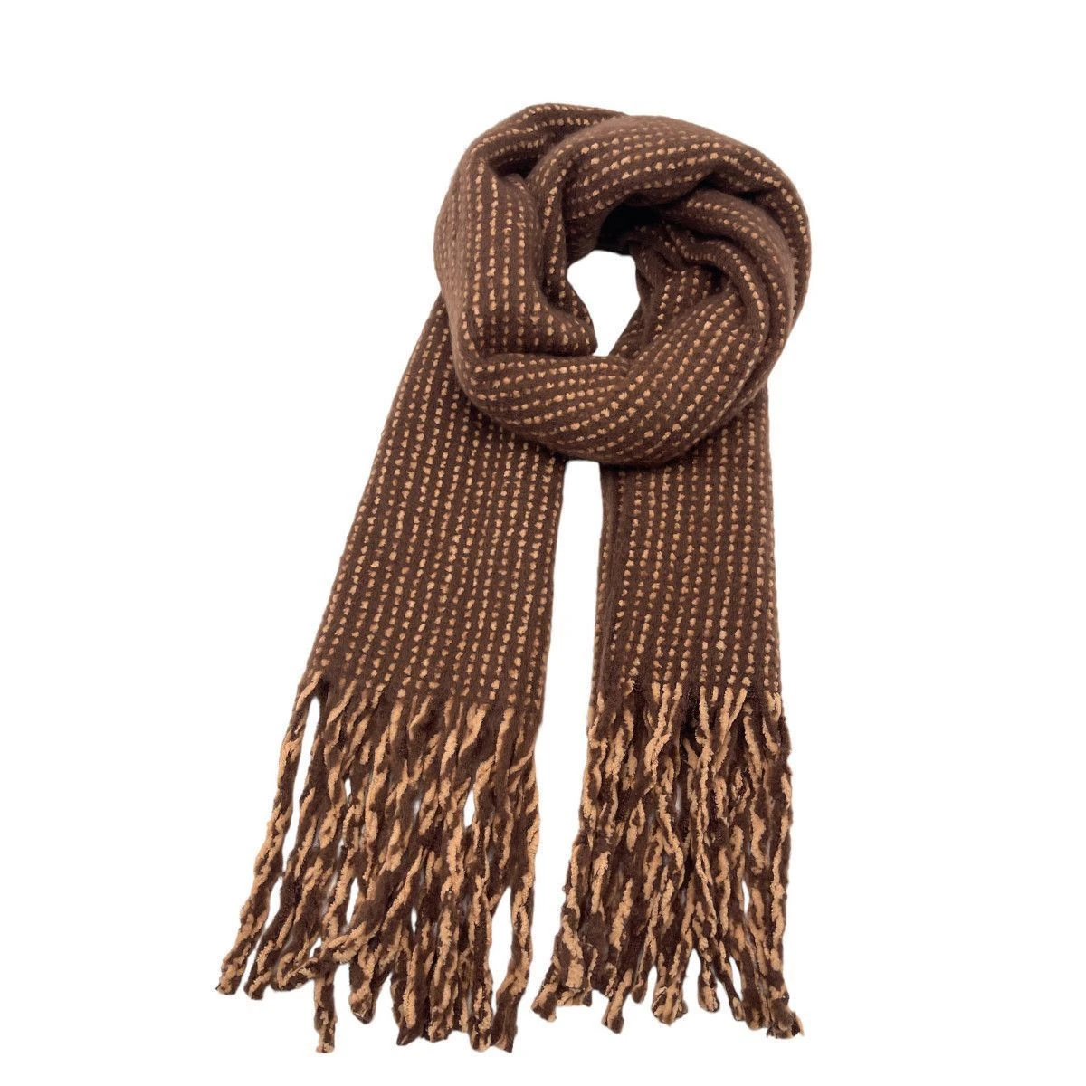 Écharpe Longue à Franges Tricotée En Maille Brillante 13 Écharpe Longue à Franges Tricotée En Maille Brillante – Image 11