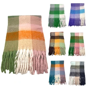 Écharpe épaisse à Carreaux Avec Franges - 15 Couleurs 5 Écharpe épaisse à Carreaux Avec Franges - 15 Couleurs – Image 3