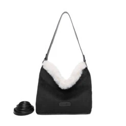 Sac Cabas En Simili Daim Avec Bordure Fausse Fourrure -Accessoires De Mode pdtimg 5020306hd