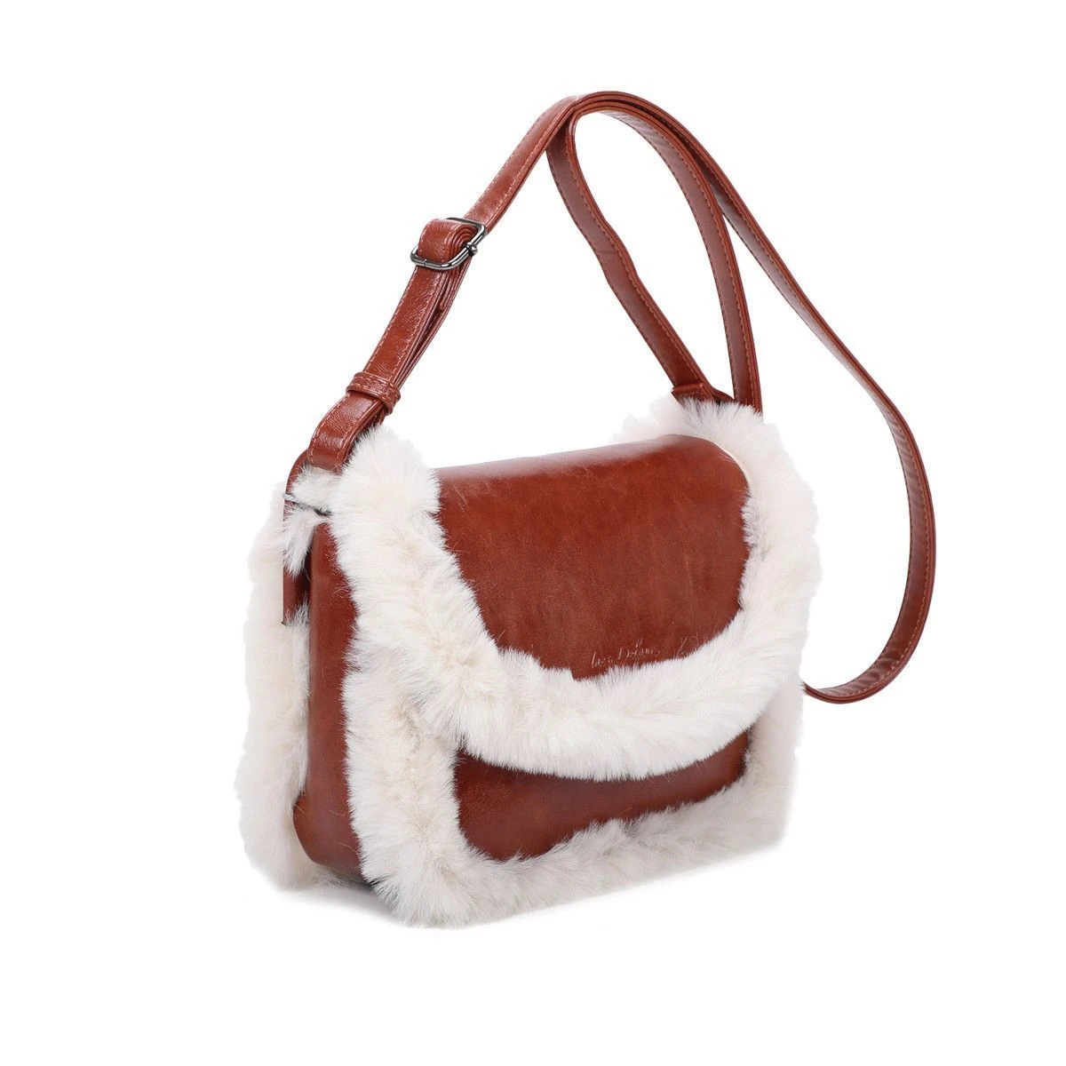 Sac Bandoulière à Rabat Avec Bordure En Fausse Fourrure 6 Sac Bandoulière à Rabat Avec Bordure En Fausse Fourrure – Image 4