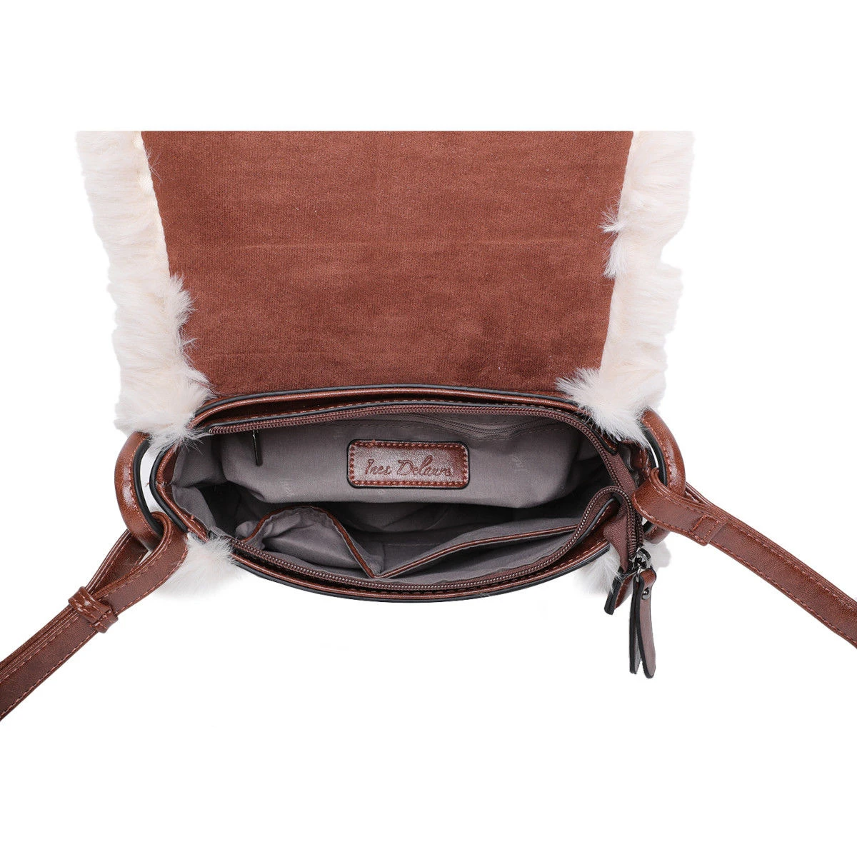 Sac Bandoulière à Rabat Avec Bordure En Fausse Fourrure 12 Sac Bandoulière à Rabat Avec Bordure En Fausse Fourrure – Image 10