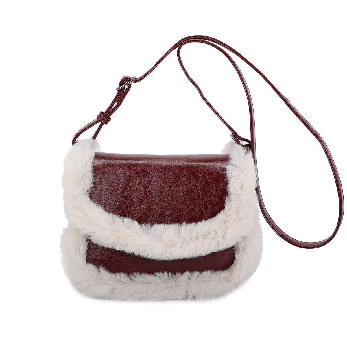 Sac Bandoulière à Rabat Avec Bordure En Fausse Fourrure 13 Sac Bandoulière à Rabat Avec Bordure En Fausse Fourrure – Image 11