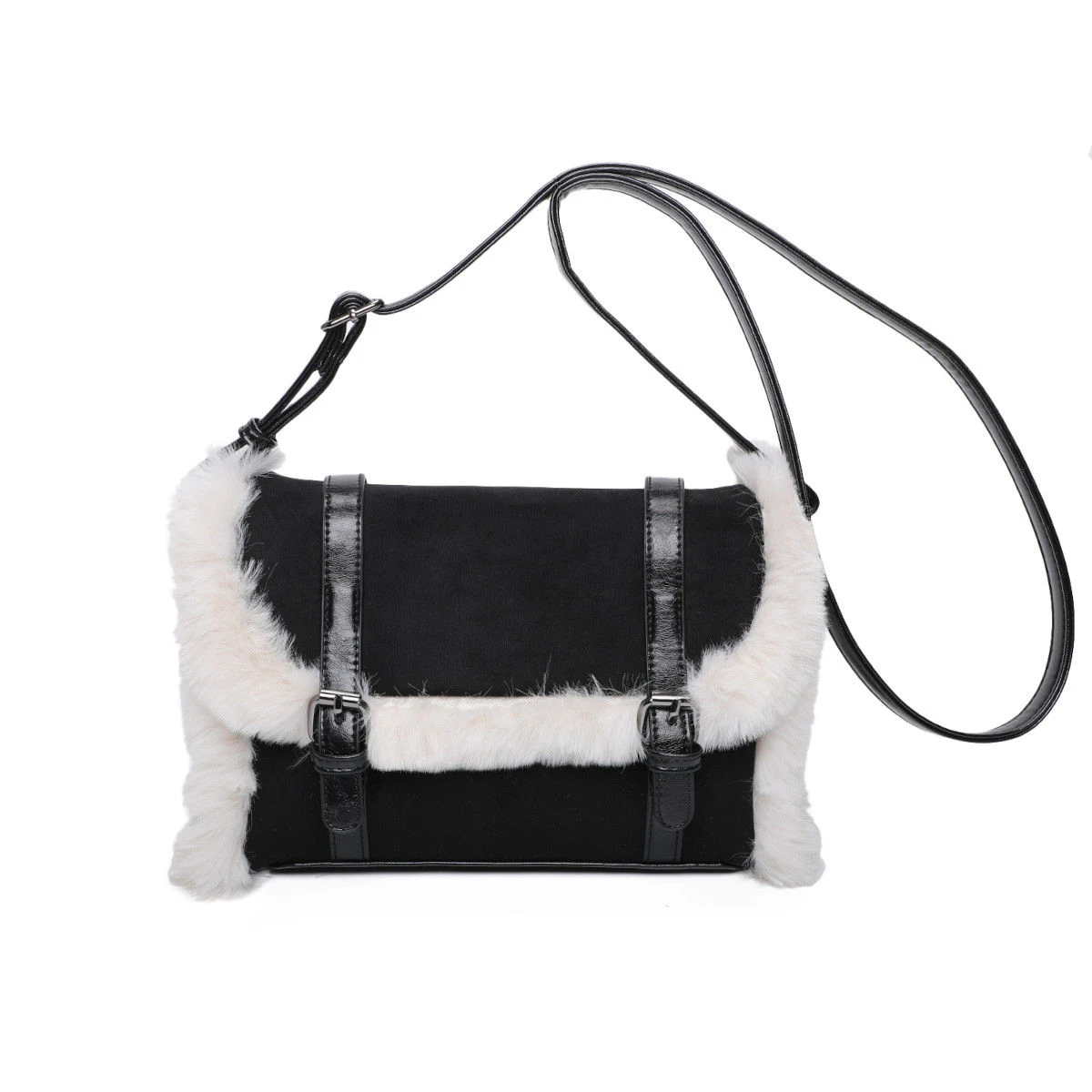 Sac Bandoulière En Suédine Avec Bordure Fausse Fourrure 13 Sac Bandoulière En Suédine Avec Bordure Fausse Fourrure – Image 11