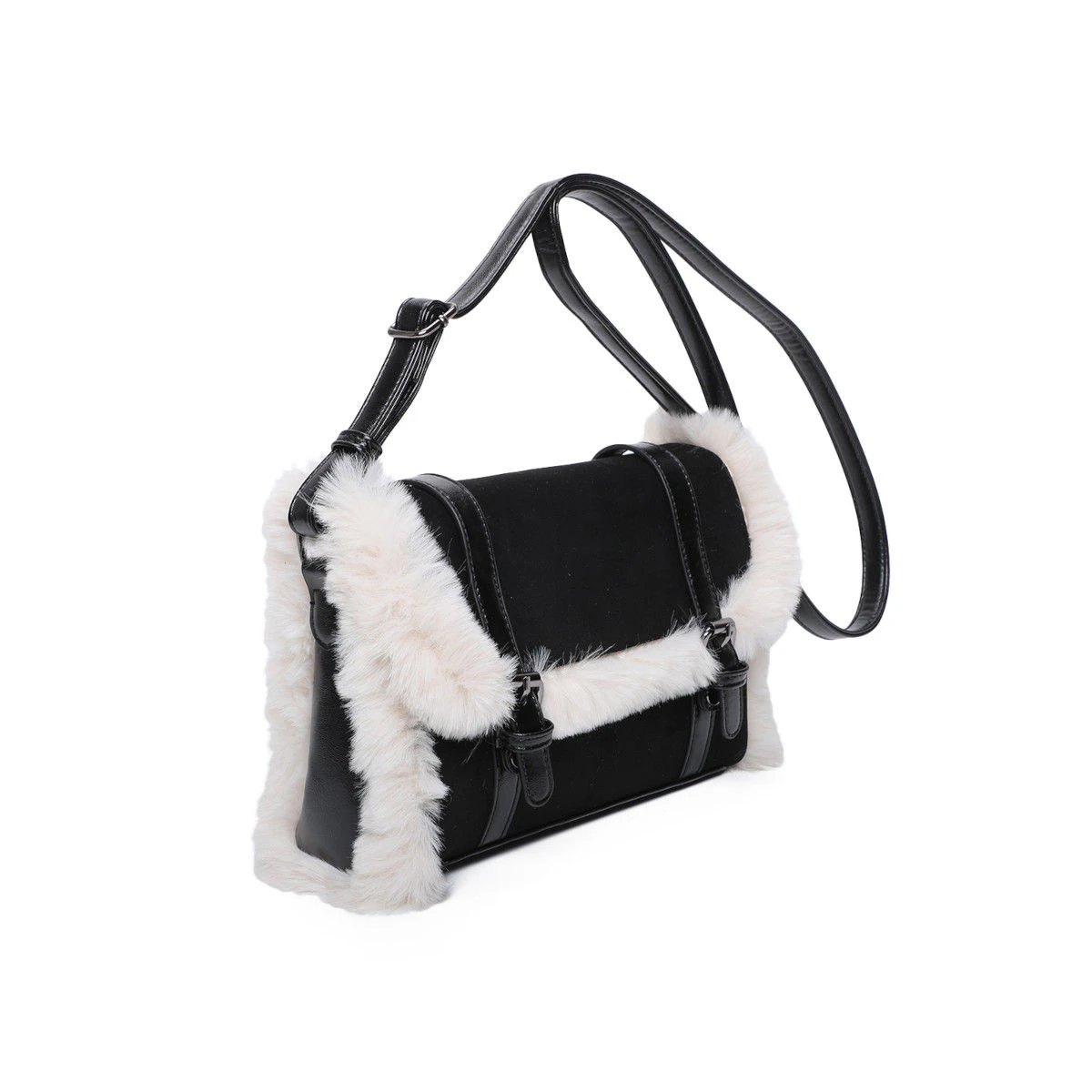 Sac Bandoulière En Suédine Avec Bordure Fausse Fourrure 14 Sac Bandoulière En Suédine Avec Bordure Fausse Fourrure – Image 12