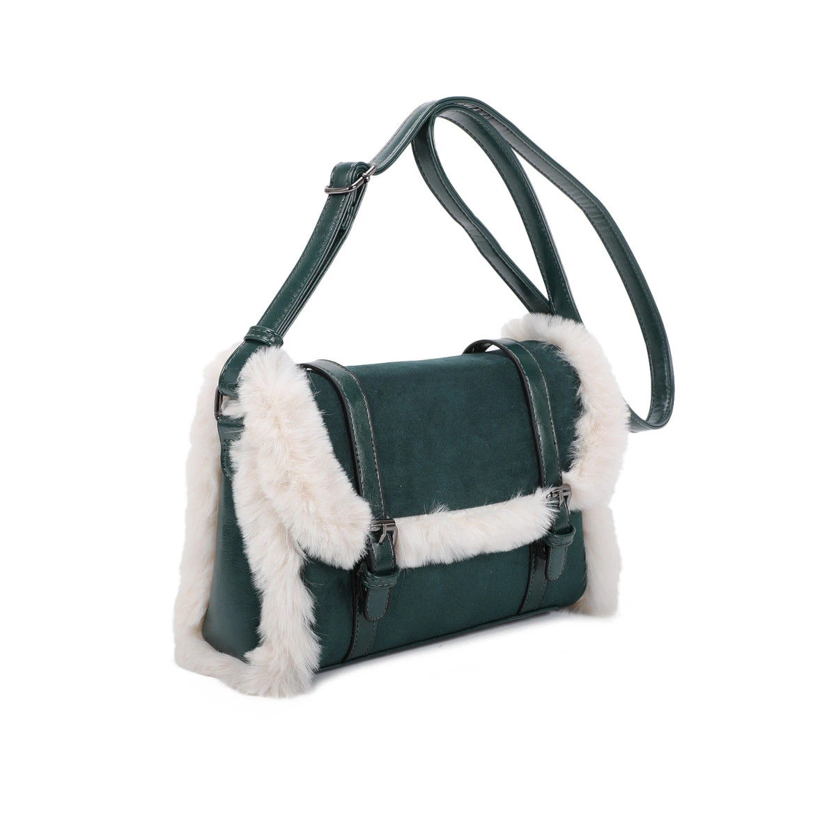 Sac Bandoulière En Suédine Avec Bordure Fausse Fourrure 16 Sac Bandoulière En Suédine Avec Bordure Fausse Fourrure – Image 14