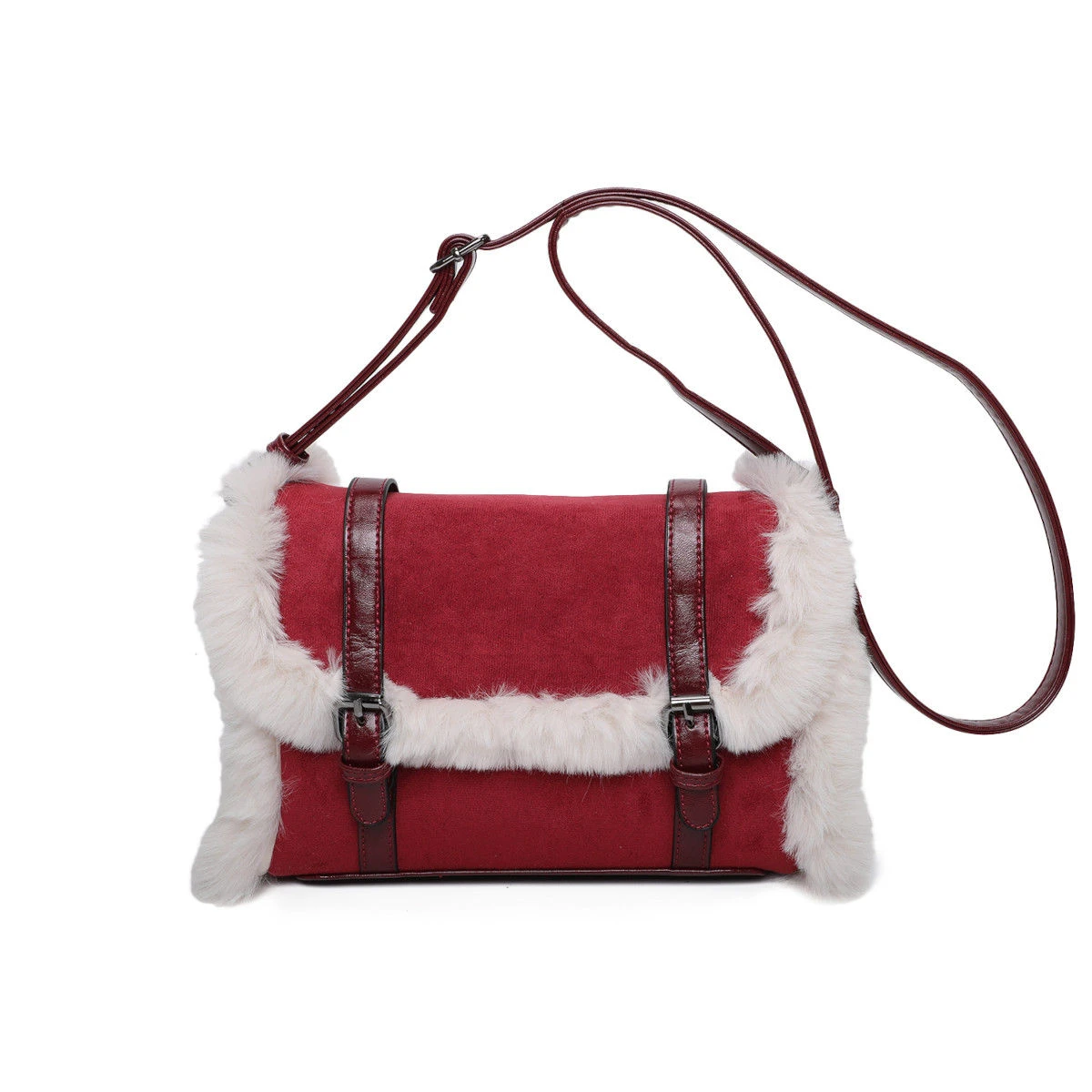 Sac Bandoulière En Suédine Avec Bordure Fausse Fourrure 17 Sac Bandoulière En Suédine Avec Bordure Fausse Fourrure – Image 15