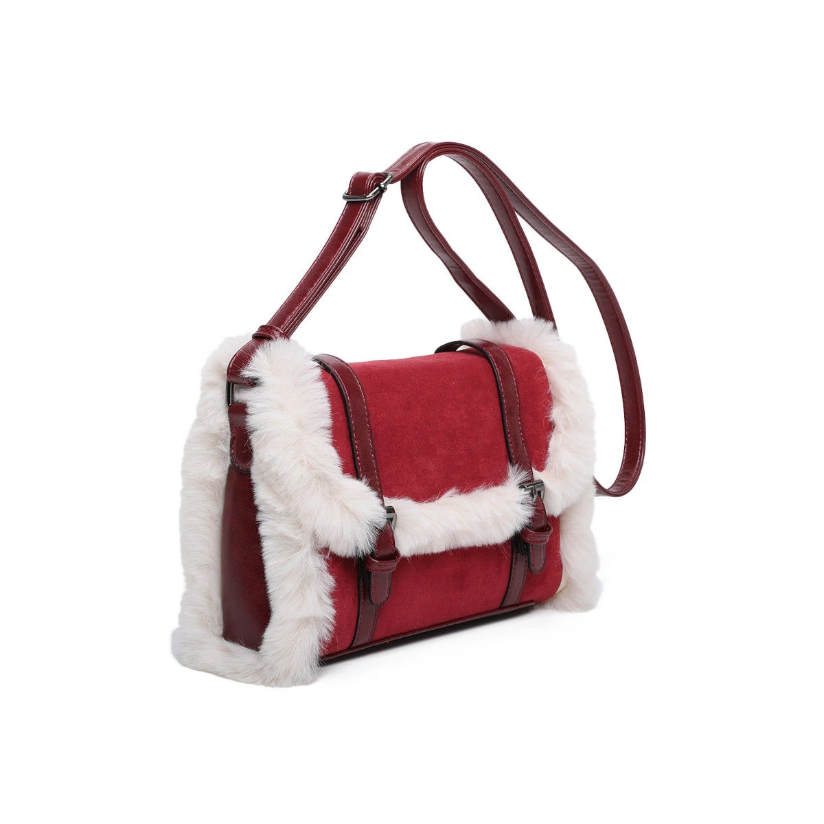 Sac Bandoulière En Suédine Avec Bordure Fausse Fourrure 18 Sac Bandoulière En Suédine Avec Bordure Fausse Fourrure – Image 16