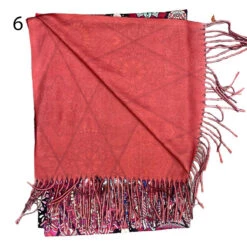 Écharpe à Imprimé Abstrait Avec Extrémités à Franges -Accessoires De Mode pdtimg 5022031hd