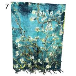 Écharpe à Imprimé Abstrait Avec Extrémités à Franges -Accessoires De Mode pdtimg 5022033hd