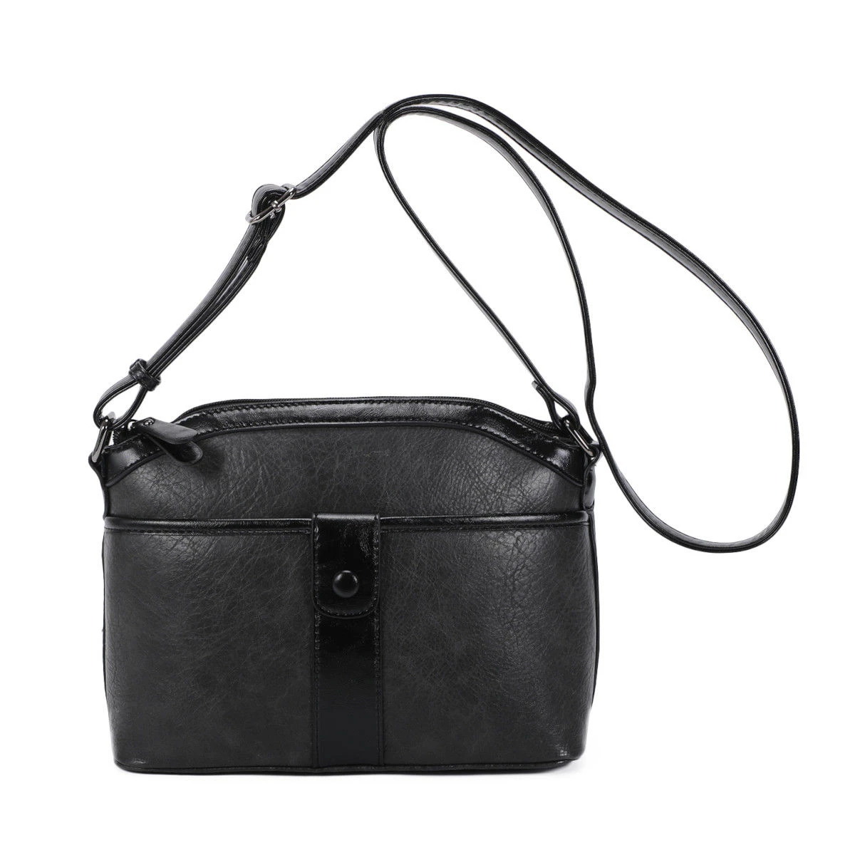 Sac Besace Zippé En Similicuir Porté En Bandoulière 10 Sac Besace Zippé En Similicuir Porté En Bandoulière – Image 8