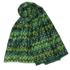 Écharpe Brillante Au Motif Zigzag De Couleur Mixte -Accessoires De Mode pdtimg 5023866hd