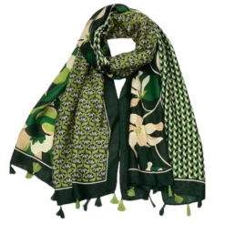 Écharpe Avec Pompons Aux Motifs Fleurs Coloris MIX -Accessoires De Mode pdtimg 5023919hd