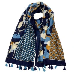 Écharpe Avec Pompons Aux Motifs Fleurs Coloris MIX -Accessoires De Mode pdtimg 5023921hd