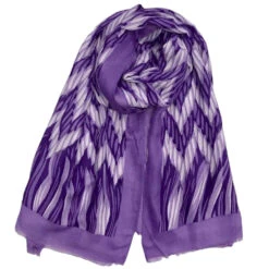 Écharpe Longue à Imprimé Façon Zigzag De Couleur Mixte -Accessoires De Mode pdtimg 5024076hd