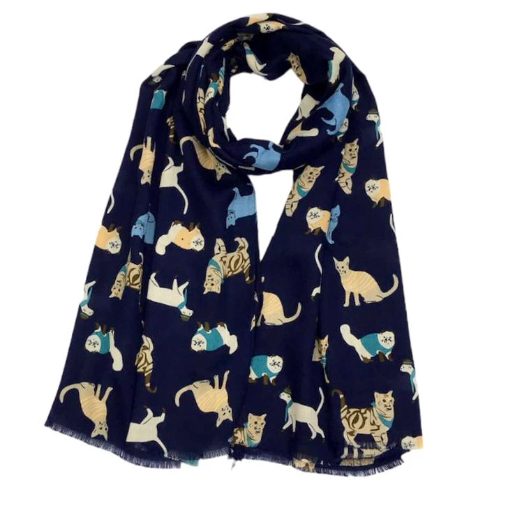 Ravissante écharpe Unie De Motif Chat Coloris MIX 10 Ravissante écharpe Unie De Motif Chat Coloris MIX – Image 8