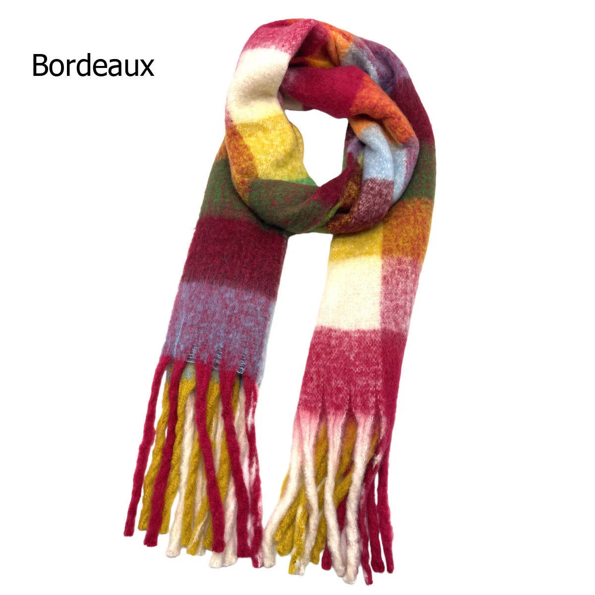 Écharpe épaisse à Carreaux Avec Franges - 15 Couleurs 15 Écharpe épaisse à Carreaux Avec Franges - 15 Couleurs – Image 13