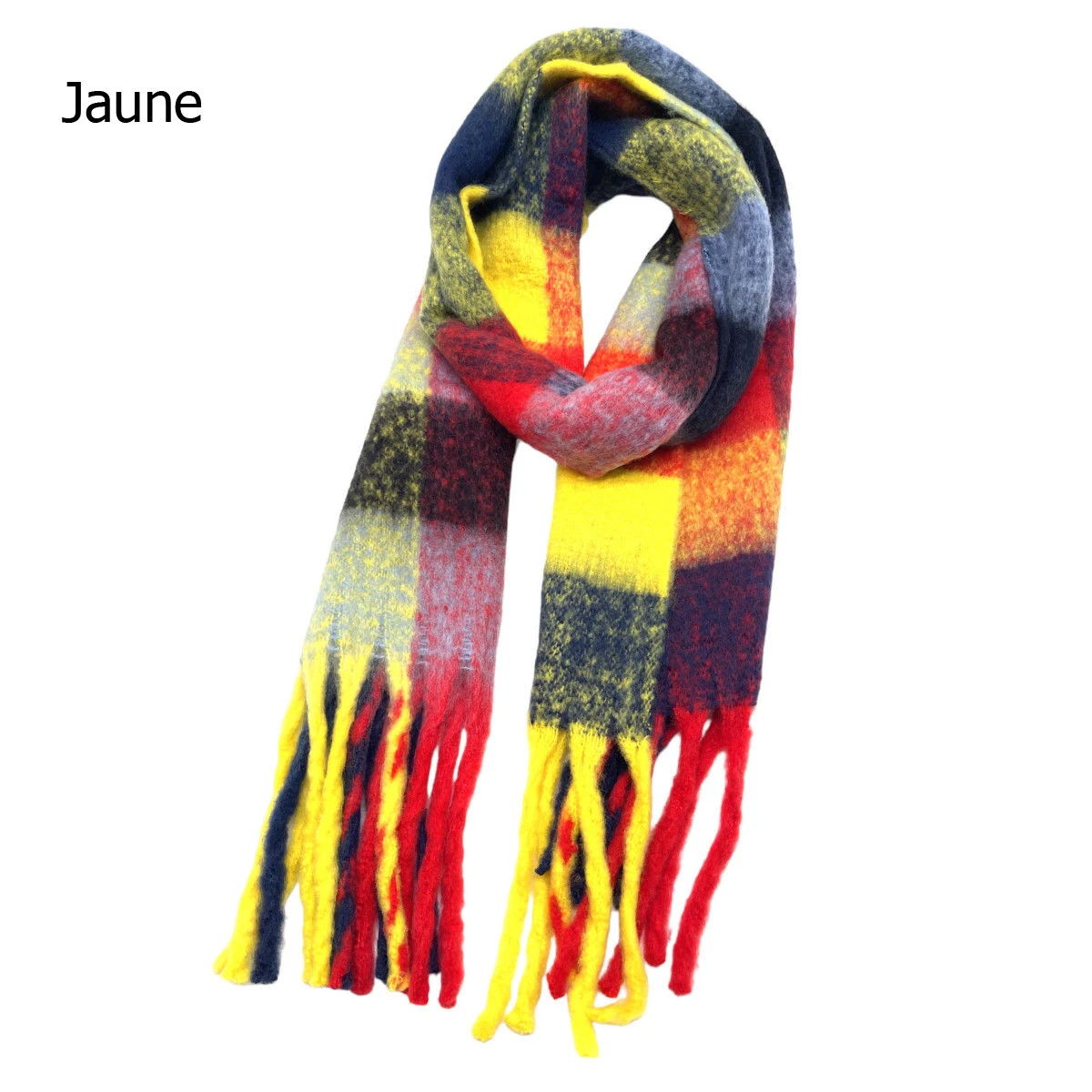 Écharpe épaisse à Carreaux Avec Franges - 15 Couleurs 7 Écharpe épaisse à Carreaux Avec Franges - 15 Couleurs – Image 5