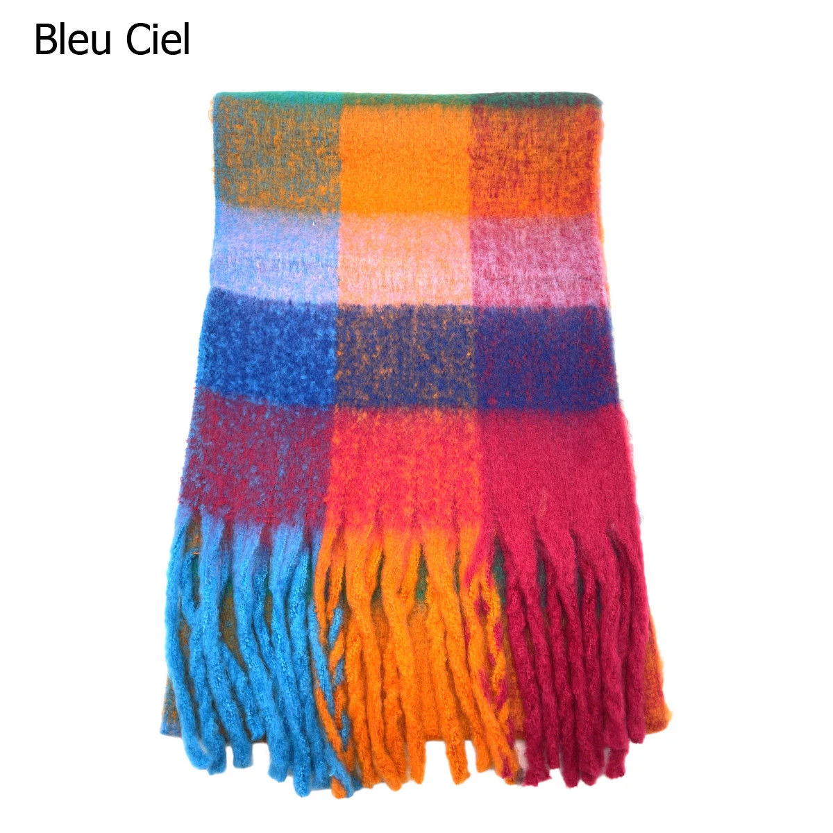 Écharpe épaisse à Carreaux Avec Franges - 15 Couleurs 8 Écharpe épaisse à Carreaux Avec Franges - 15 Couleurs – Image 6