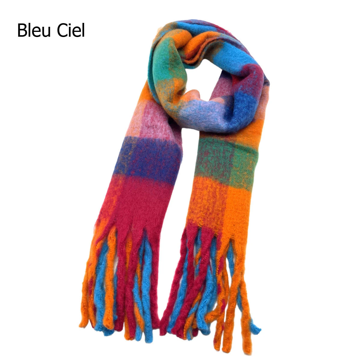 Écharpe épaisse à Carreaux Avec Franges - 15 Couleurs 9 Écharpe épaisse à Carreaux Avec Franges - 15 Couleurs – Image 7