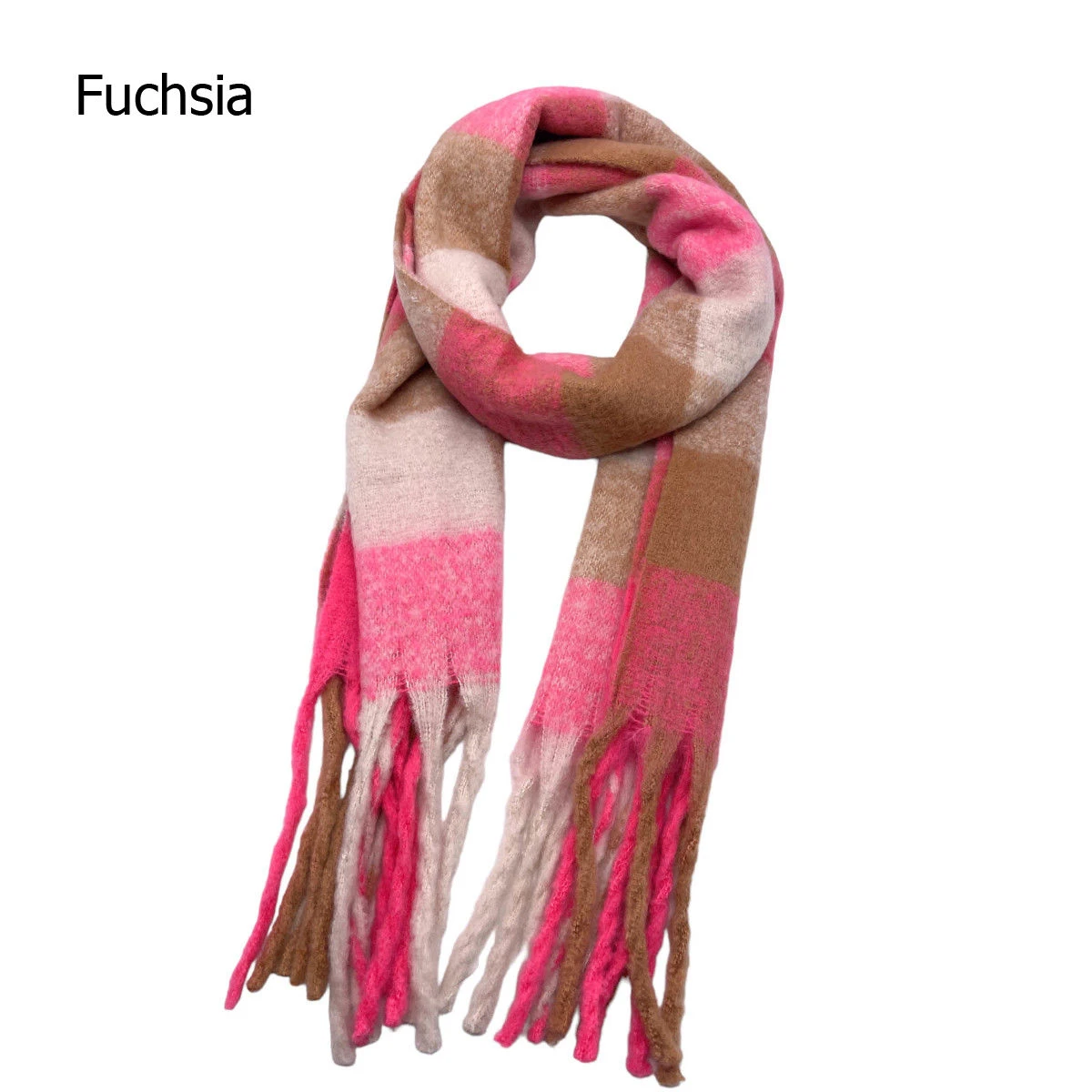 Écharpe épaisse à Carreaux Avec Franges - 15 Couleurs 11 Écharpe épaisse à Carreaux Avec Franges - 15 Couleurs – Image 9