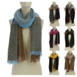 Assortiment écharpe à Motif Avec Franges Effilochées
