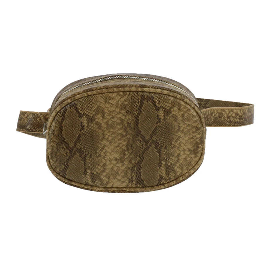 Sac Banane Aspect Reptile Avec Fermeture Zippée Kaki 3 Sac Banane Aspect Reptile Avec Fermeture Zippée Kaki