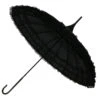 Parapluie Forme Pagode Noir à Bordure Dentelle Noir
