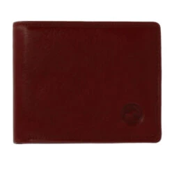 Portefeuille En Cuir Véritable à Deux Volets Rouge Avec Protection Anti Fraude