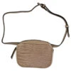 Sac Banane Ouverture à Zip Finition Aspect Croco Beige