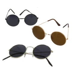 Lunettes De Soleil Enfant Ronde Fine Métal Avec Verres Teintés