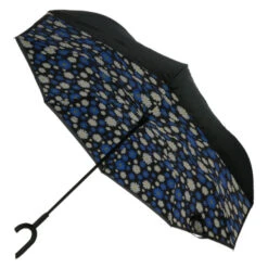 Parapluie Inversé Motif Avec Des Fleurs Marguerite Bleu