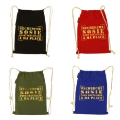 Sac à Dos «Recherche Sosie Pour Travailler à Ma Place» Coloris Variés