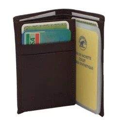 Portefeuille à 2 Volets En Cuir Véritable Avec Protection Anti Fraude Marron